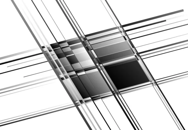 Tessallation Mosaic Abstract Grayscale Black White Geometric Background Random Rectangle — Stock Vector