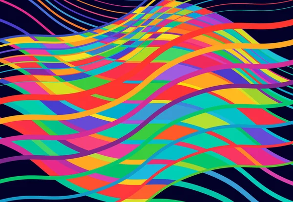 Mosaik Hintergrund Tessellation Muster Bunte Wellenförmige Winkende Und Wellige Wogende — Stockvektor