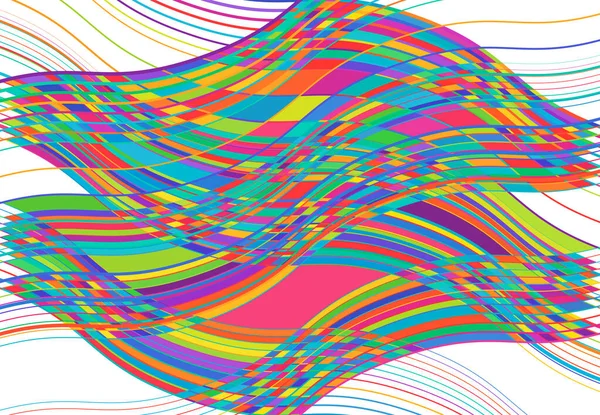 Tło Mozaiki Wzór Teselacji Kolorowe Faliste Falujące Falujące Billowy Ilustracji — Wektor stockowy