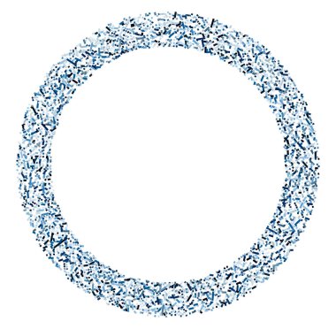 Daire biçimindeki renkli rastgele kareler soyut geometrik elementler. Çember, dairesel mozaik