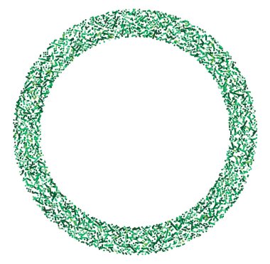 Daire biçimindeki renkli rastgele kareler soyut geometrik elementler. Çember, dairesel mozaik