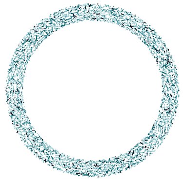 Daire biçimindeki renkli rastgele kareler soyut geometrik elementler. Çember, dairesel mozaik