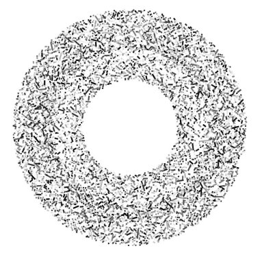 Gri ölçekli rastgele kareler, daire biçiminde soyut geometrik elementler. Çember, dairesel mozaik