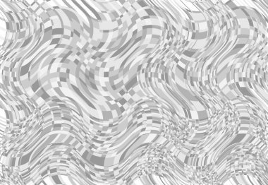Mozaik arka plan, tessellasyon deseni. Gri tonlu dalgalı, dalgalı ve dalgalı, dalgalı çizimler. Soyut vektör sanatı. dalgalanma, kıvrımlı, zig-zag ve çapraz-çapraz garip, garip yapı elementi