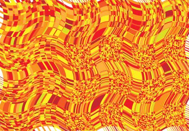 Mozaik arka plan, tessellasyon deseni. turuncu dalgalı, dalgalı ve dalgalı, dalgalı illüstrasyon. Soyut vektör sanatı. dalgalanma, kıvrımlı, zig-zag ve çapraz-çapraz garip, garip yapı elementi