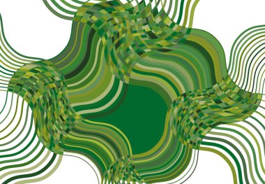 Mozaik arka plan, tessellasyon deseni. yeşil dalgalı, dalgalı ve dalgalı, dalgalı çizimler. Soyut vektör sanatı. dalgalanma, kıvrımlı, zig-zag ve çapraz-çapraz garip, garip yapı elementi
