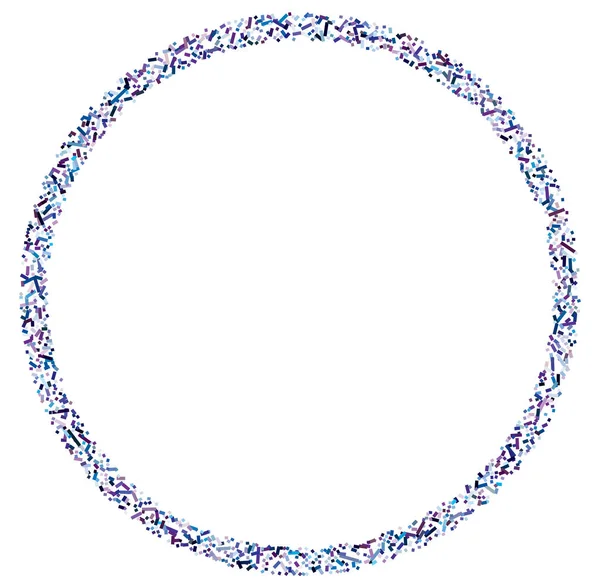 Kleurrijke Willekeurige Vierkanten Cirkelformatie Abstract Geometrisch Element Cirkel Rond Mozaïek — Stockvector