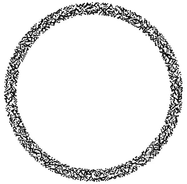 Grayscale Willekeurige Vierkanten Cirkelformatie Abstracte Geometrische Element Cirkel Rond Mozaïek — Stockvector