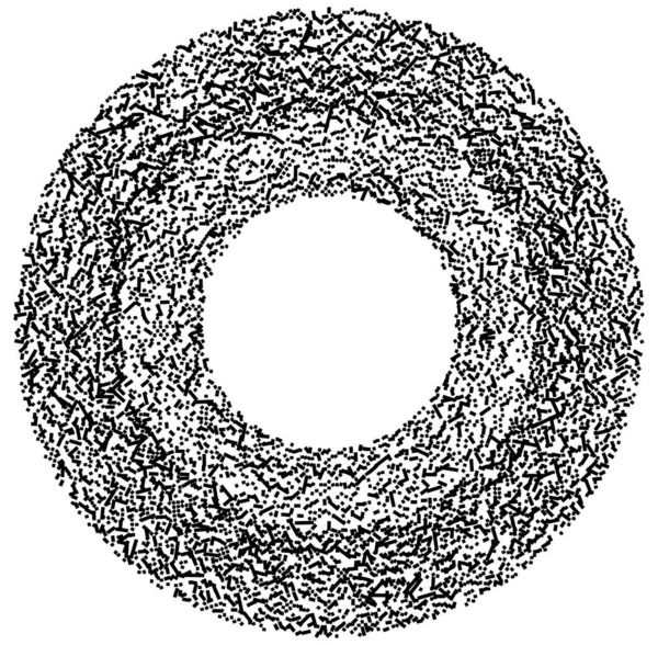 圆形地层中的灰度随机正方形抽象几何元素 圆形马赛克 — 图库矢量图片