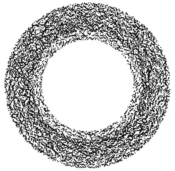 Grå Skala Slumpmässiga Rutor Cirkel Formation Abstrakt Geometriskt Element Cirkel — Stock vektor