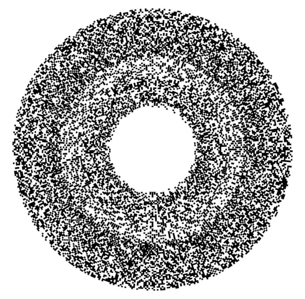 Quadrados Aleatórios Formação Círculo Abstrato Preto Branco Monocromático Elemento Geométrico —  Vetores de Stock