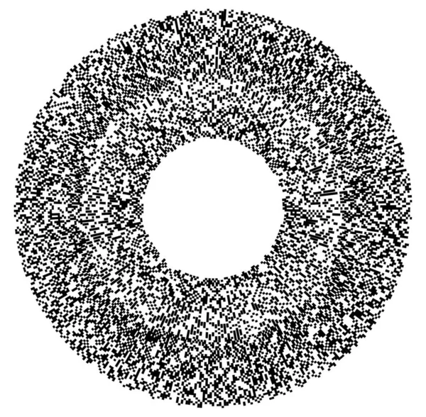 Quadri Casuali Formazione Cerchio Astratto Bianco Nero Monocromatico Elemento Geometrico — Vettoriale Stock
