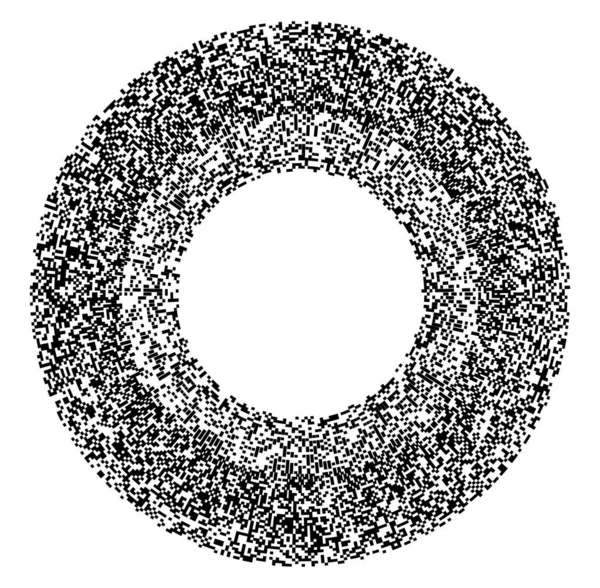 Carrés Aléatoires Forme Cercle Abstrait Noir Blanc Monochrome Élément Géométrique — Image vectorielle