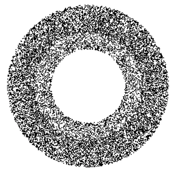 Quadrados Aleatórios Formação Círculo Abstrato Preto Branco Monocromático Elemento Geométrico —  Vetores de Stock