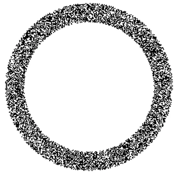 Slumpmässiga Rutor Cirkel Formation Abstrakt Svart Och Vitt Monokrom Gråskala — Stock vektor