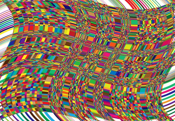 Mosaico Sfondo Modello Tassellazione Colorato Ondulato Ondulato Ondulato Illustrazione Ondulata — Vettoriale Stock