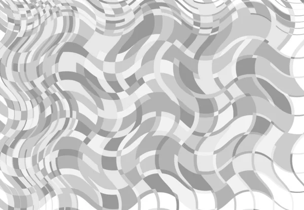 Mozaïek Achtergrond Tessellatiepatroon Grijswaarden Golvend Golvend Golvend Opgeblazen Illustratie Abstracte — Stockvector