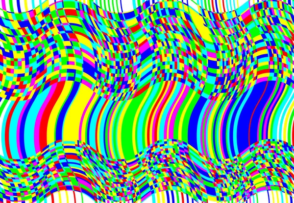 Mosaik Hintergrund Tessellation Muster Lebendige Wellige Winkende Und Wellige Wogende — Stockvektor