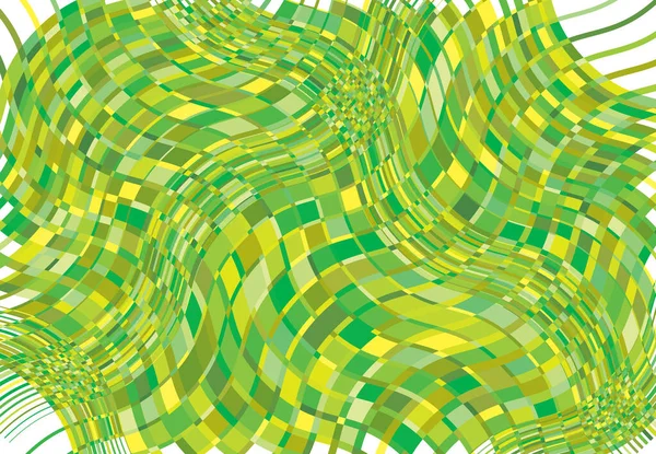 Fondo Mosaico Patrón Teselado Verde Ondulado Ondulado Ondulado Ilustración Ondulada — Archivo Imágenes Vectoriales
