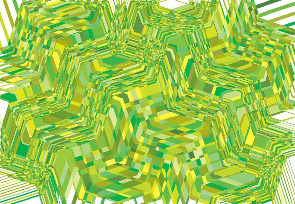 Mosaik Hintergrund Tessellation Muster Grüne Wellenförmige Winkende Und Wellige Wogende — Stockvektor
