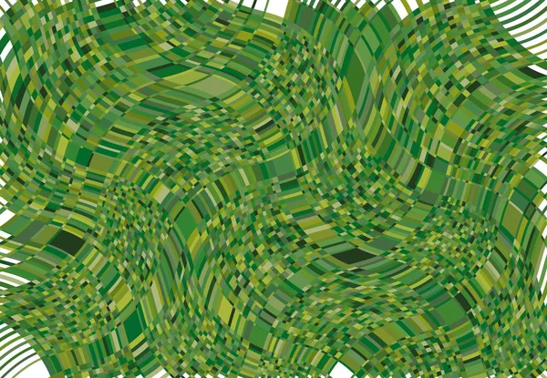 Fundo Mosaico Padrão Tesselação Ondulado Verde Ondulado Ondulado Ilustração Billowy — Vetor de Stock