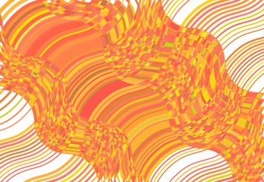 Mozaik arka plan, tessellasyon deseni. Sarı dalgalı, dalgalı ve dalgalı, dalgalı çizimler. Soyut vektör sanatı. dalgalanma, kıvrımlı, zig-zag ve çapraz-çapraz garip, garip yapı elementi