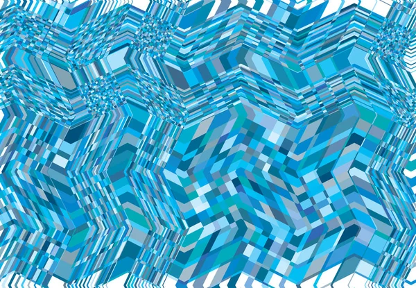 Mosaico Sfondo Modello Tassellazione Blu Ondulato Ondulato Ondulato Illustrazione Ondulata — Vettoriale Stock