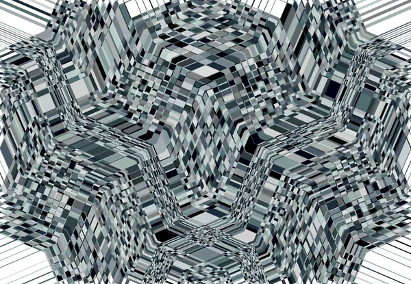 Mosaik Bakgrund Tessellation Mönster Blå Vågig Vinka Och Böljande Böljande — Stock vektor
