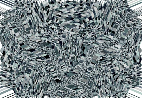 Mosaic Background Tessellation Pattern Blue Wavy Waving Undulate Billowy Illustration — Stock Vector