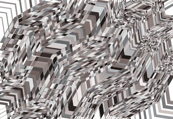 Mosaik Hintergrund Tessellation Muster Graustufenwellen Wogende Und Wellige Wogende Illustration — Stockvektor