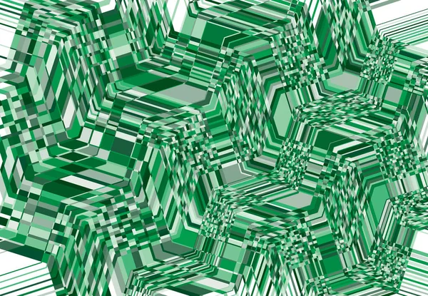 Mosaic Background Tessellation Pattern Green Wavy Waving Undulate Billowy Illustration — Stock Vector