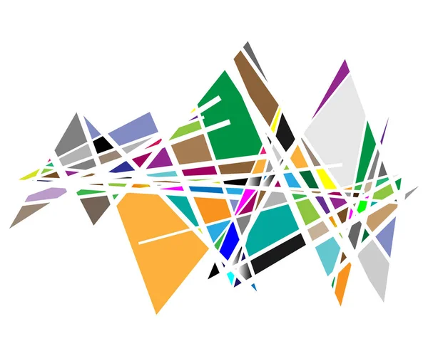 故障概念抽象彩色矢量图解 随机矩形 正方形马赛克 镶嵌几何背景元素 图案和纹理 — 图库矢量图片