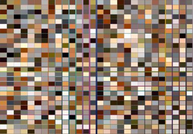 Tessallasyon, mozaik soyut renkli, kahverengi geometrik arkaplan. Rastgele dikdörtgen, kare karolar açısal desen ve doku