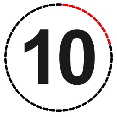 Numaralar, rakamlar, çevirme illüstrasyonu. Zaman, süre ve zaman kavramı simgesi. Geri dönüş zamanı (TAT) simgesi. Geri sayım, geri sayım vektörü