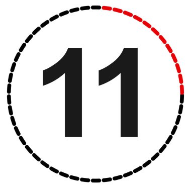 Numaralar, rakamlar, çevirme illüstrasyonu. Zaman, süre ve zaman kavramı simgesi. Geri dönüş zamanı (TAT) simgesi. Geri sayım, geri sayım vektörü