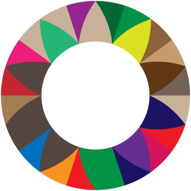 Dönüşümlü taç yapraklarıyla Geometrik çiçek şekli. Radikal, dairesel lotus şekilli vektör çizimi