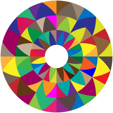 Dönüşümlü taç yapraklarıyla Geometrik çiçek şekli. Radikal, dairesel lotus şekilli vektör çizimi