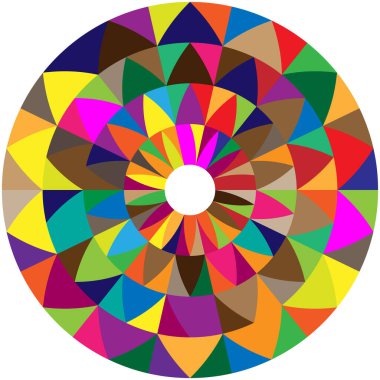 Dönüşümlü taç yapraklarıyla Geometrik çiçek şekli. Radikal, dairesel lotus şekilli vektör çizimi