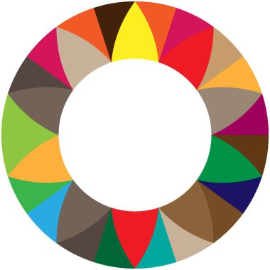 Dönüşümlü taç yapraklarıyla Geometrik çiçek şekli. Radikal, dairesel lotus şekilli vektör çizimi