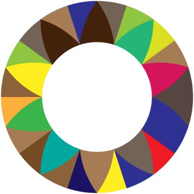 Dönüşümlü taç yapraklarıyla Geometrik çiçek şekli. Radikal, dairesel lotus şekilli vektör çizimi