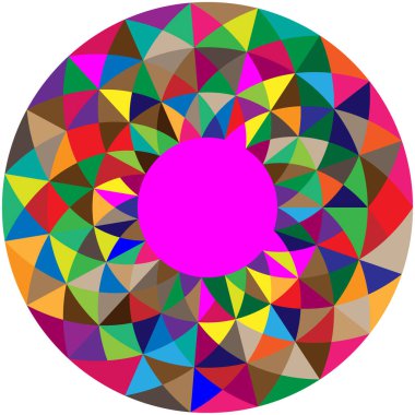 Dönüşümlü taç yapraklarıyla Geometrik çiçek şekli. Radikal, dairesel lotus şekilli vektör çizimi