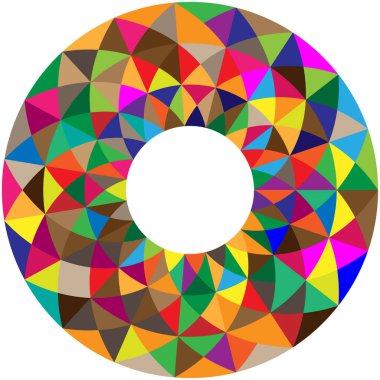 Dönüşümlü taç yapraklarıyla Geometrik çiçek şekli. Radikal, dairesel lotus şekilli vektör çizimi