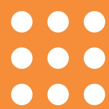 Beyaz daireler, noktalar, renk arkaplanı üzerindeki lekeler. Kusursuz tekrarlanabilir yarım ton kalıbı. Basit noktalama, noktalama, noktalama işaretleri, ambalaj kağıdı çizimleri. Vektör