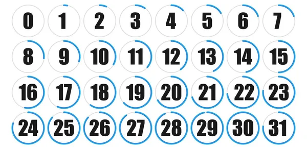 Números Numerais Discar Ilustração Tempo Duração Calendário Ícone Conceito Ícone — Vetor de Stock
