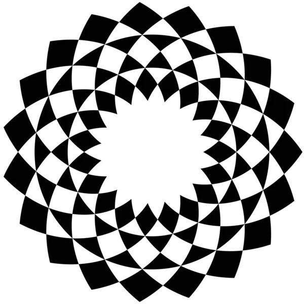 Dönüşümlü Taç Yapraklarıyla Geometrik Çiçek Şekli Radikal Dairesel Lotus Şekilli — Stok Vektör