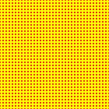 Popart, noktacı-noktacı-noktacılık kusursuz kırmızı, sarı daireler, noktalar, noktalı desen, çember arka plan. Vektör