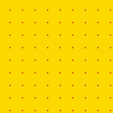 Popart, noktacı-noktacı-noktacılık kusursuz kırmızı, sarı daireler, noktalar, noktalı desen, çember arka plan. Vektör