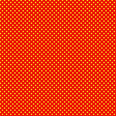 Popart, noktacı-noktacı-noktacılık kusursuz kırmızı, sarı daireler, noktalar, noktalı desen, çember arka plan. Vektör