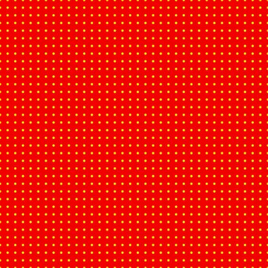 Popart, noktacı-noktacı-noktacılık kusursuz kırmızı, sarı daireler, noktalar, noktalı desen, çember arka plan. Vektör