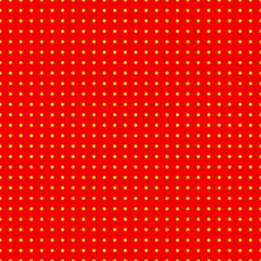 Popart, noktacı-noktacı-noktacılık kusursuz kırmızı, sarı daireler, noktalar, noktalı desen, çember arka plan. Vektör